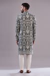 Shop_Kasbah_Blue Velvet Embroidery Floral Sherwani _at_Aza_Fashions