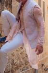 Shop_Sahil Kochhar_Purple Raw Silk Embroidery Sequin Shashwat Flower Jacket  _at_Aza_Fashions