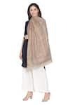 Shop_Shingora_Beige Paisley And Floral Woven Stole _at_Aza_Fashions