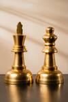 Shop_S.G. Home_Gold Metal Check Mate King Accent_at_Aza_Fashions