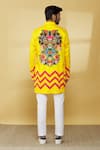 Shop_Mr. Ajay Kumar_Yellow 100% Luxe Cotton Printed Floral Full Sleeved Shirt  _at_Aza_Fashions