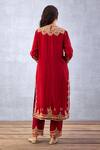 Shop Torani Red , Cotton, Organza Embroidery Round Sindoori Urvi Kurta Pant Set at Aza Fashions Shop_Torani_Red , Cotton, Organza Embroidery Round Sindoori Urvi Kurta Pant Set _at_Aza_Fashions