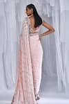 Shop_Dolly J_Pink Georgette Chiffon Snow Rose Kamdani Chikankari Saree With Blouse  _at_Aza_Fashions