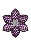 The Jewel Factor_Purple Crystal Checkered Pattern Earrings _Online_at_Aza_Fashions