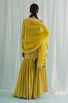 Shop_Surbhi Gupta_Yellow Kurta And Sharara Georgette Printed Geometric Nilufer Set  _at_Aza_Fashions