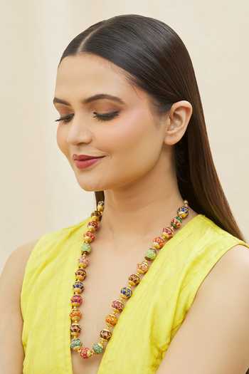 Shop_Just Shradhas_Multi Color Beaded Necklace _at_Aza_Fashions