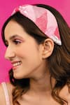 Shop_Hair Drama Co_Pink Beads Camouflage Knotted Embellished Hair Band _at_Aza_Fashions