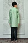 Shop_Petite Pomme_Green Polyester Embroidery Paisley Pattern Kurta _at_Aza_Fashions