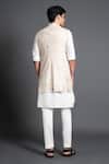 Shop_Raghavendra Rathore Jodhpur_Off White Silk Embroidered Floral Jaal Waistcoat For Men_at_Aza_Fashions