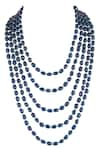 Shop_Riana Jewellery_Blue Emerald Beads And Pearls Layered Mala _at_Aza_Fashions