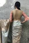 I am Design_Beige Silk Ikat Ombre Saree _Online_at_Aza_Fashions