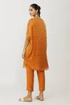 Shop Neeta Bhargava Orange Tissue, Voile Embroidery Round Neck Kaftan And Pant Set at Aza Fashions Shop_Neeta Bhargava_Orange Tissue, Voile Embroidery Round Neck Kaftan And Pant Set _at_Aza_Fashions