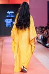 Shop_Arpita Mehta_Yellow Georgette Sequins, Mirrors V-neck And Embroidered Kaftan_at_Aza_Fashions