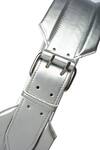 Shop_TROV_Silver Plain Sloan Metallic Belt _at_Aza_Fashions