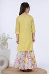Shop_Kalp_Yellow Cotton, Lurex Embroidery, Gota Patti Floral Kurta Sharara Set _at_Aza_Fashions