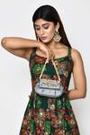 Shop_Nayaab By Aleezeh_Grey Embroidered Bird Pouch Bag_at_Aza_Fashions