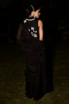 Shop_MATSYA_Black Organza Georgette Embroidery The Humble Athena Saree With Blouse  _at_Aza_Fashions