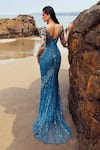 Shop_Bhawna Rao_Blue Italian Tulle Embroidery Sequin And Cutdana & Fish Cut Gown  _at_Aza_Fashions