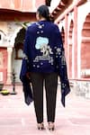 Shop_Dusala_Blue Aquarius Sequin Pipe Embroidered Shawl _at_Aza_Fashions