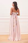 Shop_Rahul Mishra_Pink Shell- Silk Embroidered Floral Straight Heimat Hand Gown _at_Aza_Fashions