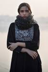 Shop_Ayaka_Black Silk Organza Stole _at_Aza_Fashions