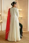 Shop_Nehha Nhata_Off White Chanderi, Organza Embroidery Bandeau Neck Anarkali With Dupatta _at_Aza_Fashions