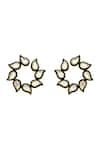 Shop_Isharya_Black Mirror Amina Enamel Earrings _at_Aza_Fashions