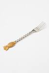 Shop_Table Manners_Gold Brass, Stainless Steel Set Of 4 Finding Pineapples Cutlery_at_Aza_Fashions