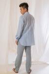 Shop_Vaani Beswal_Blue Linen Plain Pant _at_Aza_Fashions