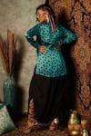 Shop_Esha L Amin_Black Viscose Crepe Plain Draped Dhoti Pant _at_Aza_Fashions