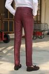 Shop_Raw & Rustic by Niti Bothra_Wine 40 Lea Solid Handcrafted Straight Pant _at_Aza_Fashions