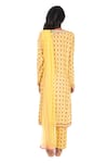 Shop_Monisha Jaising_Yellow Cotton Silk Printed Floral Round Kurta Pant Set  _at_Aza_Fashions