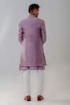 Shop_Amrit Dawani_Purple Silk, Cotton Embroidery Flower Vine Jacket Kurta Set _at_Aza_Fashions