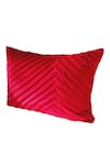 Shop_Throwpillow_Red Blend Of Cotton And Polyester Pleated Cushion Pillow Cover _at_Aza_Fashions