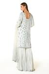 Shop_Rabani & Rakha_Off White Georgette, Net Cut Work, Ayat Hand Embroidered Kurta Gharara Set _at_Aza_Fashions