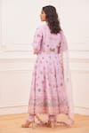 Shop_Rahul Mishra_Purple Kurta - Silk Embroidery Thread Band Floral Anarkali Set _at_Aza_Fashions