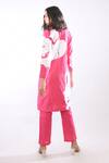 Shop_Itara_Pink Cotton Silk And Embroidery Zig Zag Notched Floral Trench Coat _at_Aza_Fashions