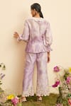 Shop_Chandrima_Purple Chanderi Embroidery Collared Butterfly Cut Work Shirt _at_Aza_Fashions