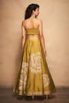 Shop_Gulabo by Abu Sandeep_Green 100% Pure Chanderi Silk Embellished Gota Skirt  _at_Aza_Fashions