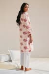 Shop_Sage Saga_Pink Lawn Cotton Printed Floral Round Ruhi Floret Kurta _at_Aza_Fashions