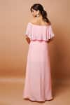 Shop_Ahi Clothing_Pink Crepe Zari, Cut Work Off-shoulder Off Embroidered Top And Draped Skirt Set _at_Aza_Fashions
