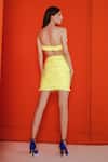 Shop_July Issue_Yellow Cotton Sweetheart Neck Jo Front Bow Top And Skirt Set _at_Aza_Fashions
