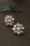 Buy_Do Taara_Gold Plated Kundan Blossomed Flower Studs _at_Aza_Fashions