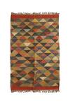 Shop_Nakshikathaa - Homeware_Multi Color Jute Wool Hand Woven Triangle Pattern Rug_at_Aza_Fashions