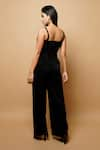 Shop_Ahi Clothing_Black Imported Velvet Embroidery Cutdana Sweetheart Stone Corset And Pant Set _at_Aza_Fashions