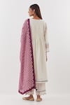 Shop_Amisha Kothari_Ivory Chanderi , Organza Kurta Set Candy Stripe Print Dupatta _at_Aza_Fashions