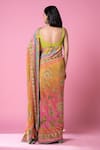 Siddhartha Bansal_Multi Color Pure Crepe Embroidered Print Saree With Sequin Work Blouse _Online_at_Aza_Fashions