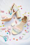 Shop Tiesta Multi Color Patel Rainbow Holographic Block Heels at Aza Fashions Shop_Tiesta_Multi Color Patel Rainbow Holographic Block Heels _at_Aza_Fashions