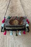 Shop_Bhavna Kumar_Multi Color Embellished Gota Flowers Boho Sling Bag_at_Aza_Fashions