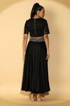 Shop_Madder Much_Black Cupro Modal Gloria Cutwork Crop Top And Skirt Set_at_Aza_Fashions